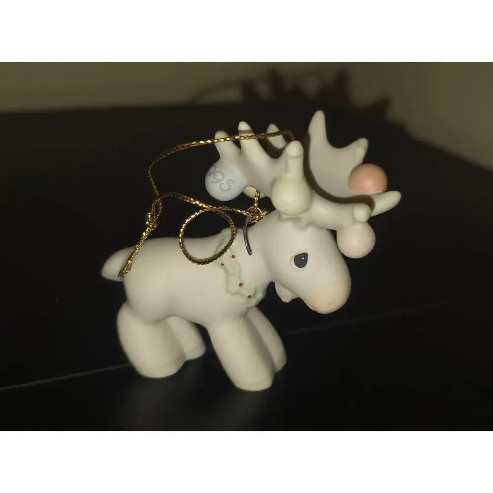 Precious Moments Merry Chrismoose Ornament 1995 Enesco Reindeer w Box